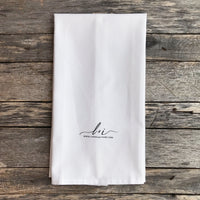 Custom City & Area/Zipcode Tea Towel - Linen and Ivory